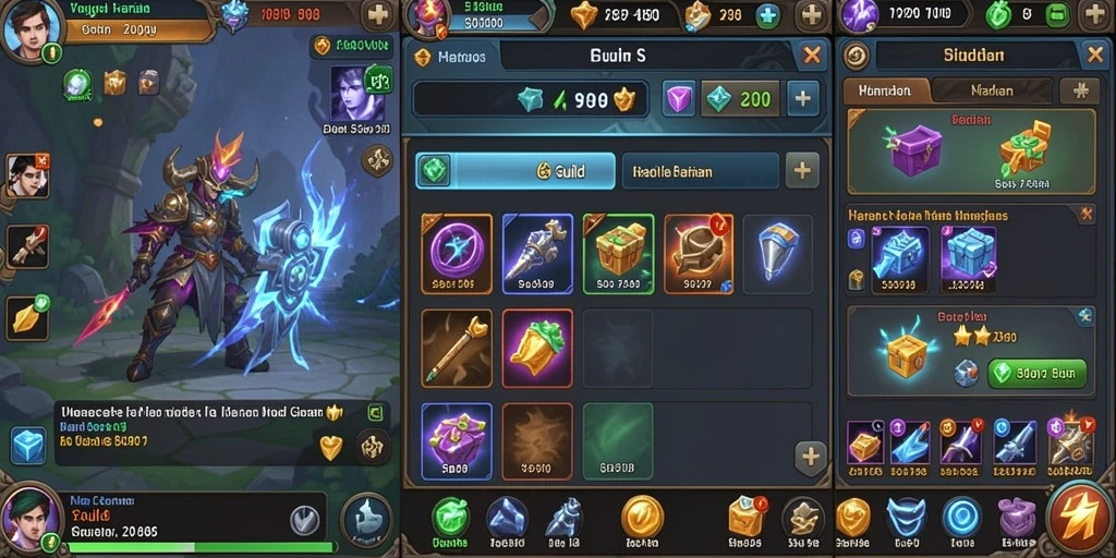 Screenshot menunjukkan karakter karakter dalam pertempuran epik.