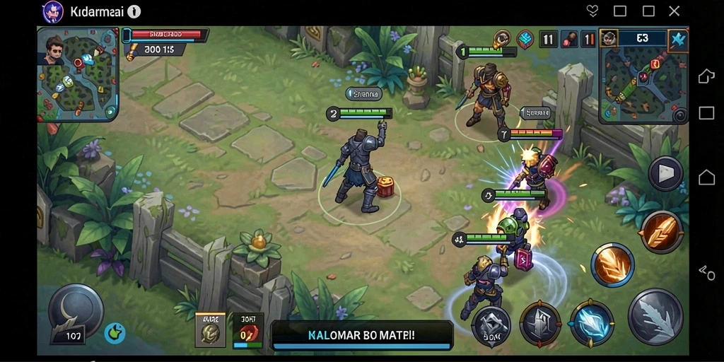 Tangkapan layar menampilkan pertempuran epik dalam game.